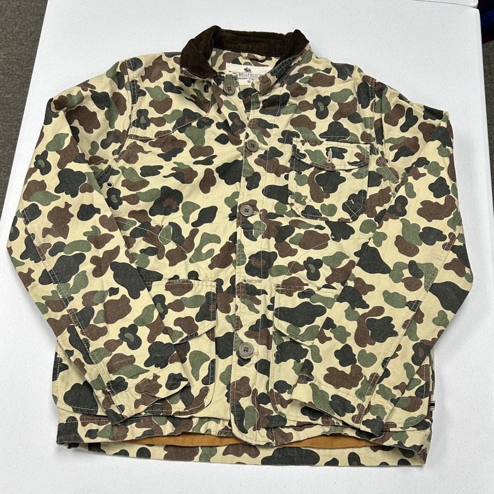 Bellfield Chore Coat Mens Medium Camo Excellent Corduroy Collar Utility Jacket